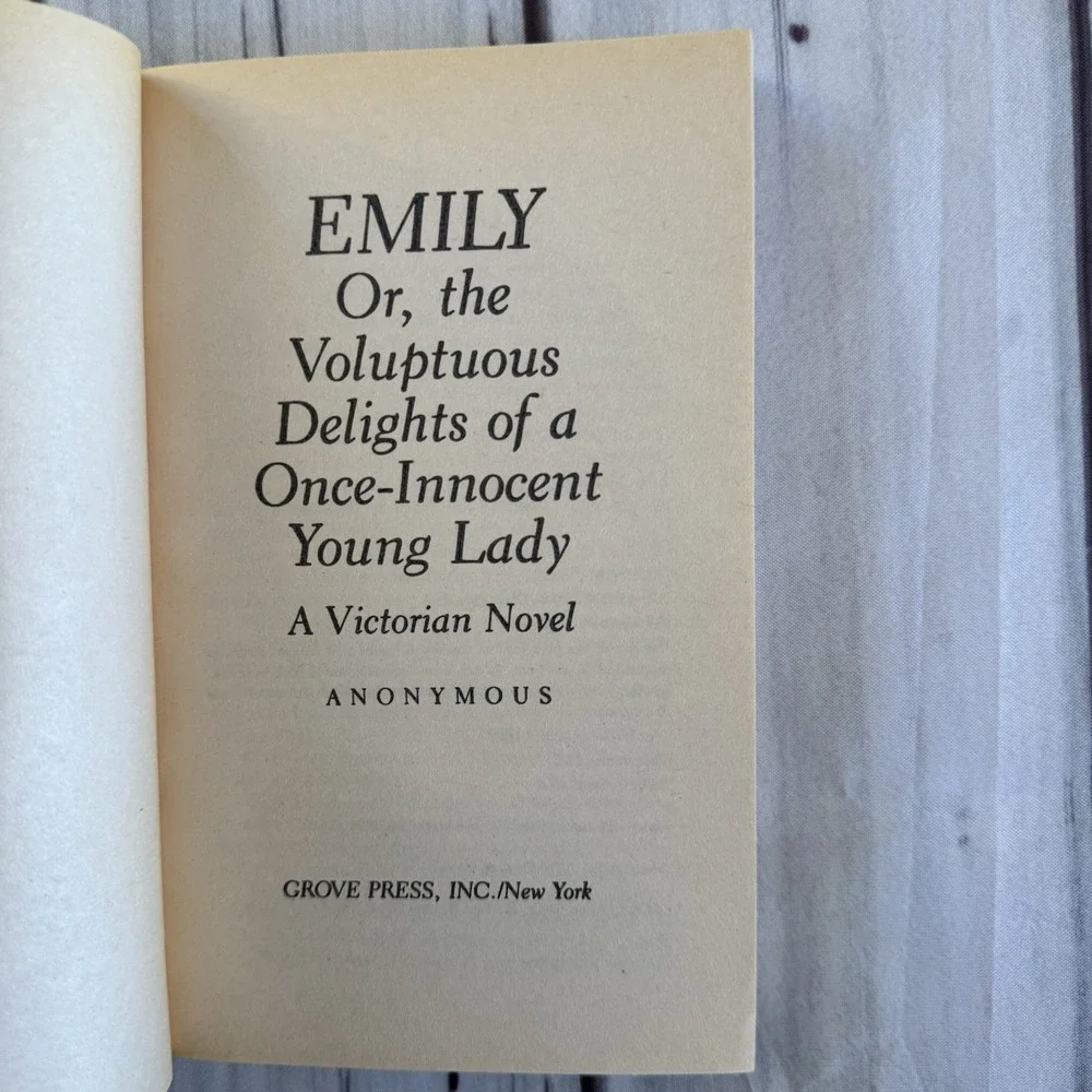 Emily‎ Anonymous Vintage Erotic Novel Grove Press Black Cat 1985 Victorian